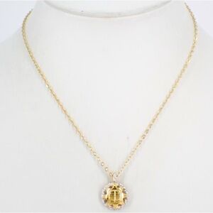 Givenchy Gold and Silver Two-Toned Sun Necklace With Givenchy Logo, RARE!